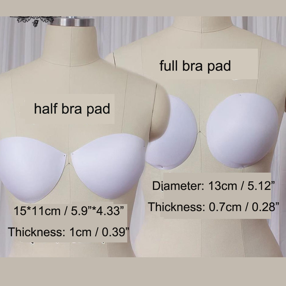 Wedding Lulu - ウェディングドレス、イブニングドレス、水着用のソフトスポンジフォームブラパッド2組、DIY縫製用バストアクセサリー
