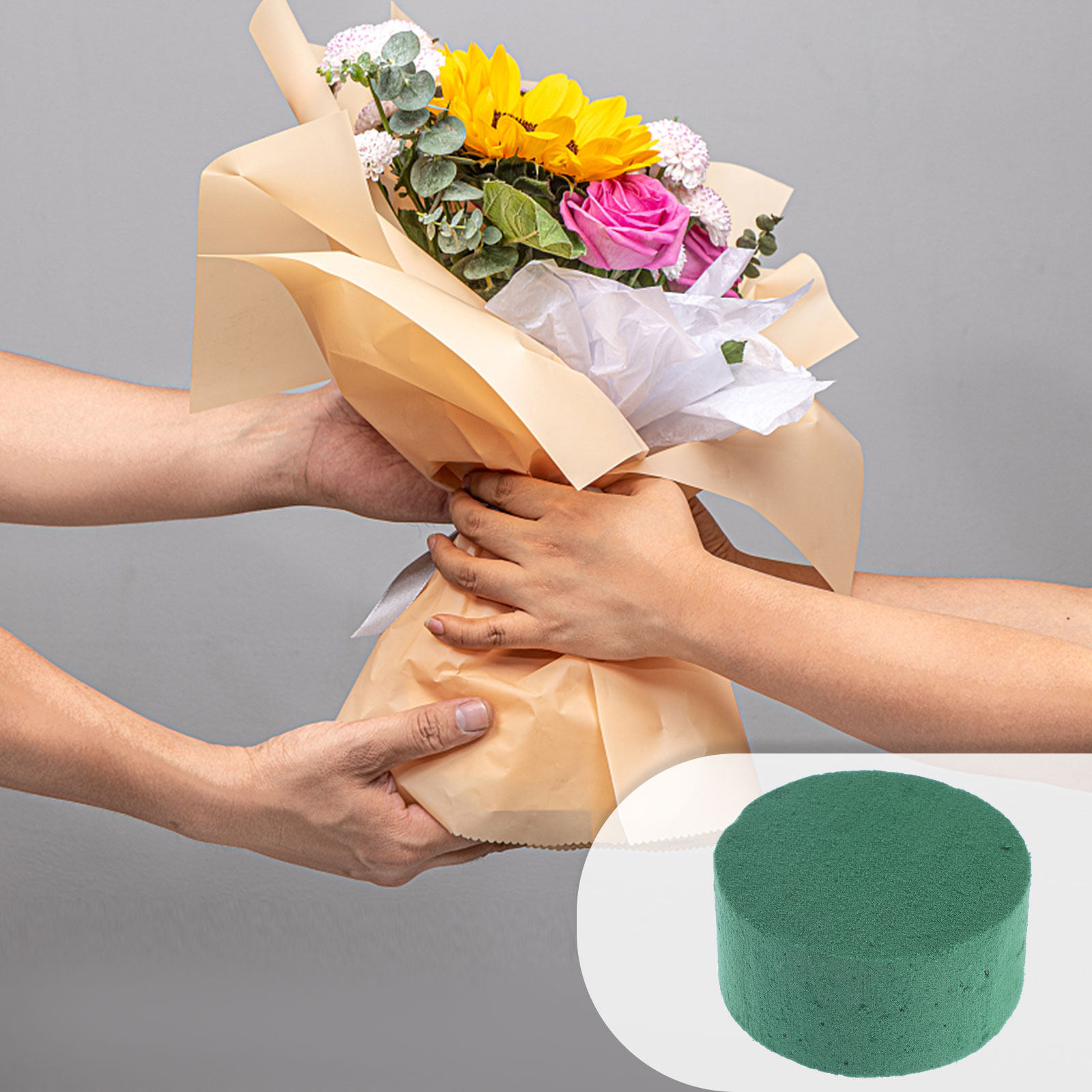 Wedding Floral Supply - 8個入り丸型花用マッドブロック、結婚式や誕生日、特別なイベントのフラワーアレンジメント用品に便利なDIYフラワーベース