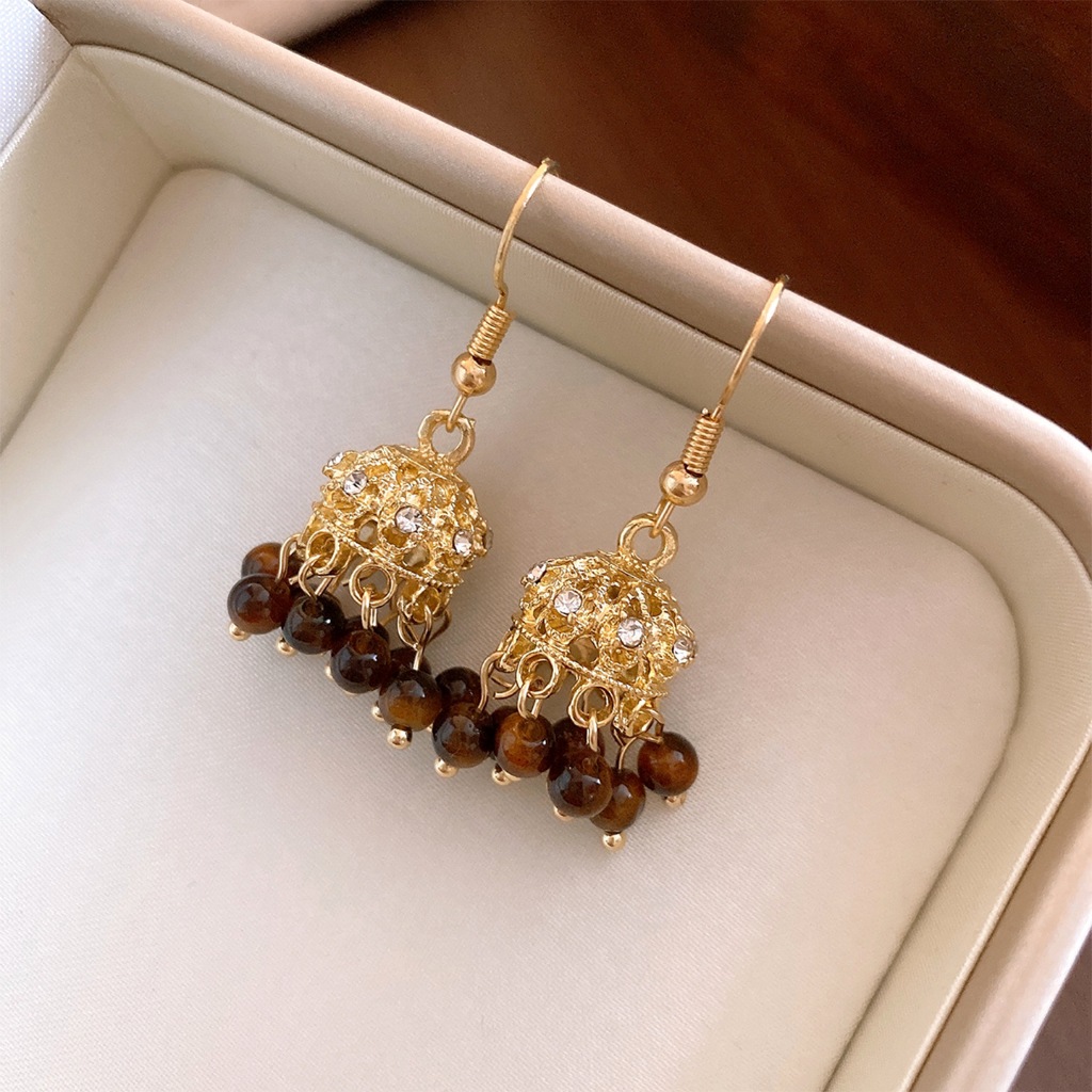 ボーホー・ジュムカ ベル型ダングルイヤリング ホローラインス - Indian Wedding Supply のレビューと価格