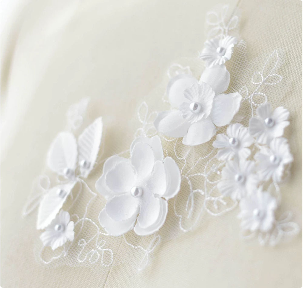 2 ピース/ロットファッションエレガントなビーズ刺繍フラワー - Wedding Lulu のレビューと価格