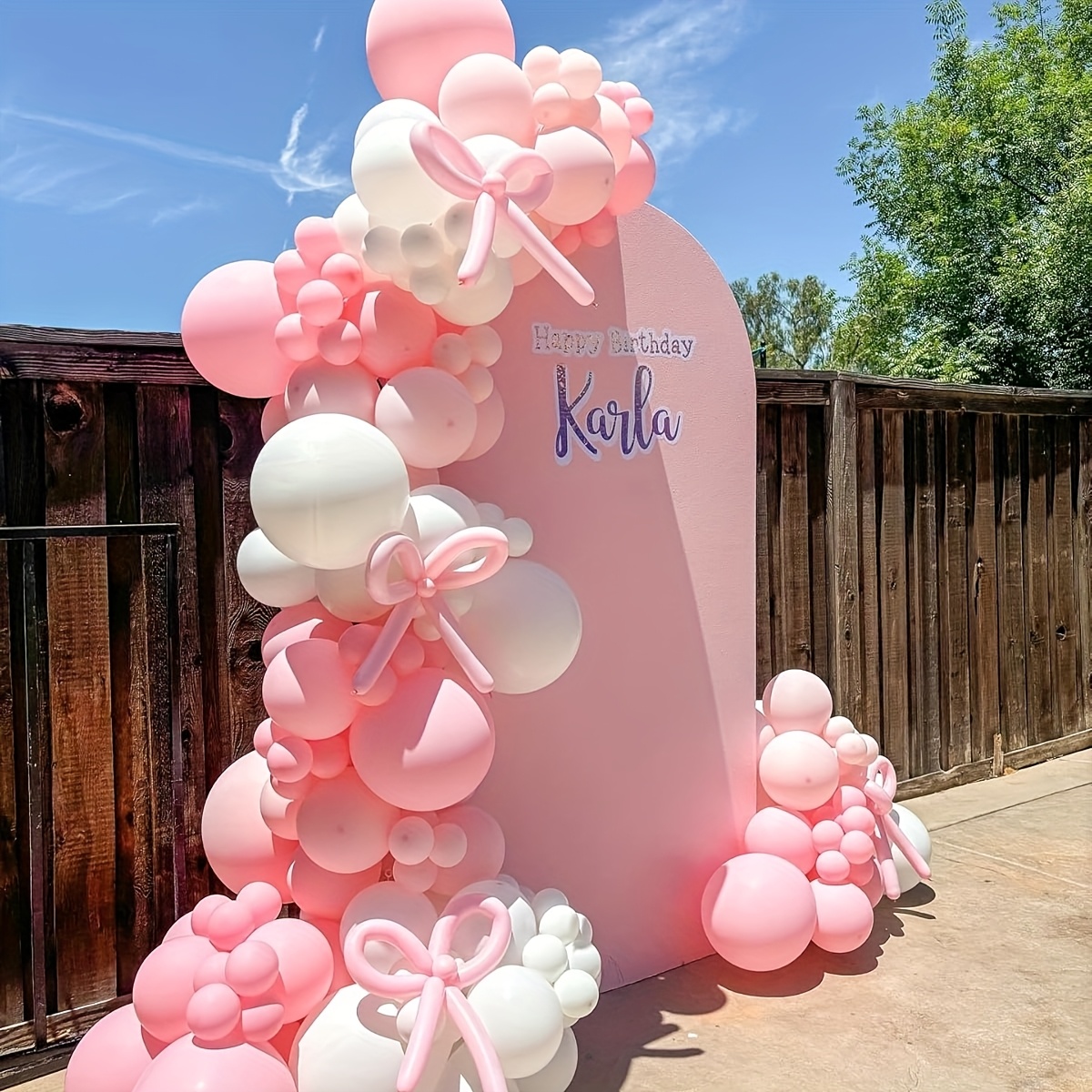 141個入りピンクのリボンバルーンアーチセット、プリンセスパ - Wedding Balloon Arch のレビューと価格